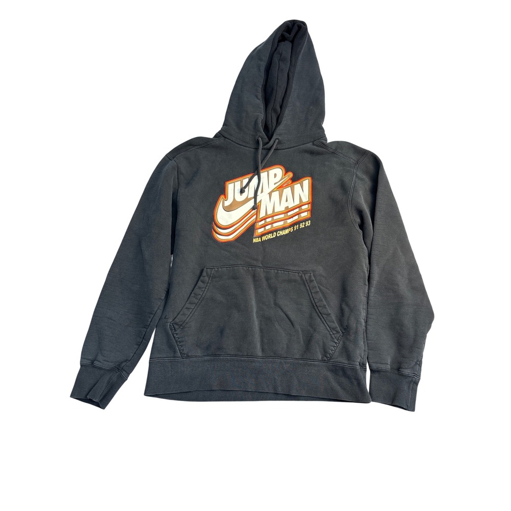 Jordan Jumpman NBA World Champs 91 92 93 Hoodie Faded Black Small